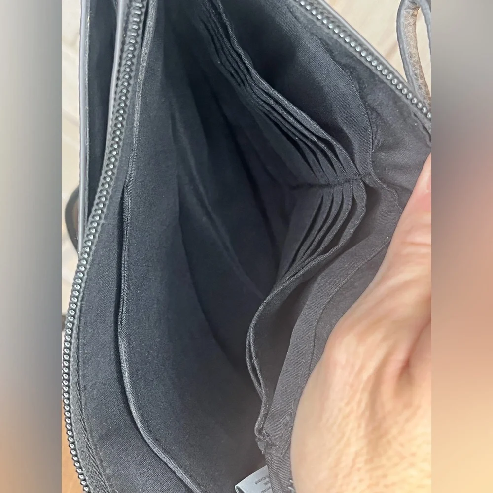 Liz Claiborne Black Textured Leather Crossbody Bag